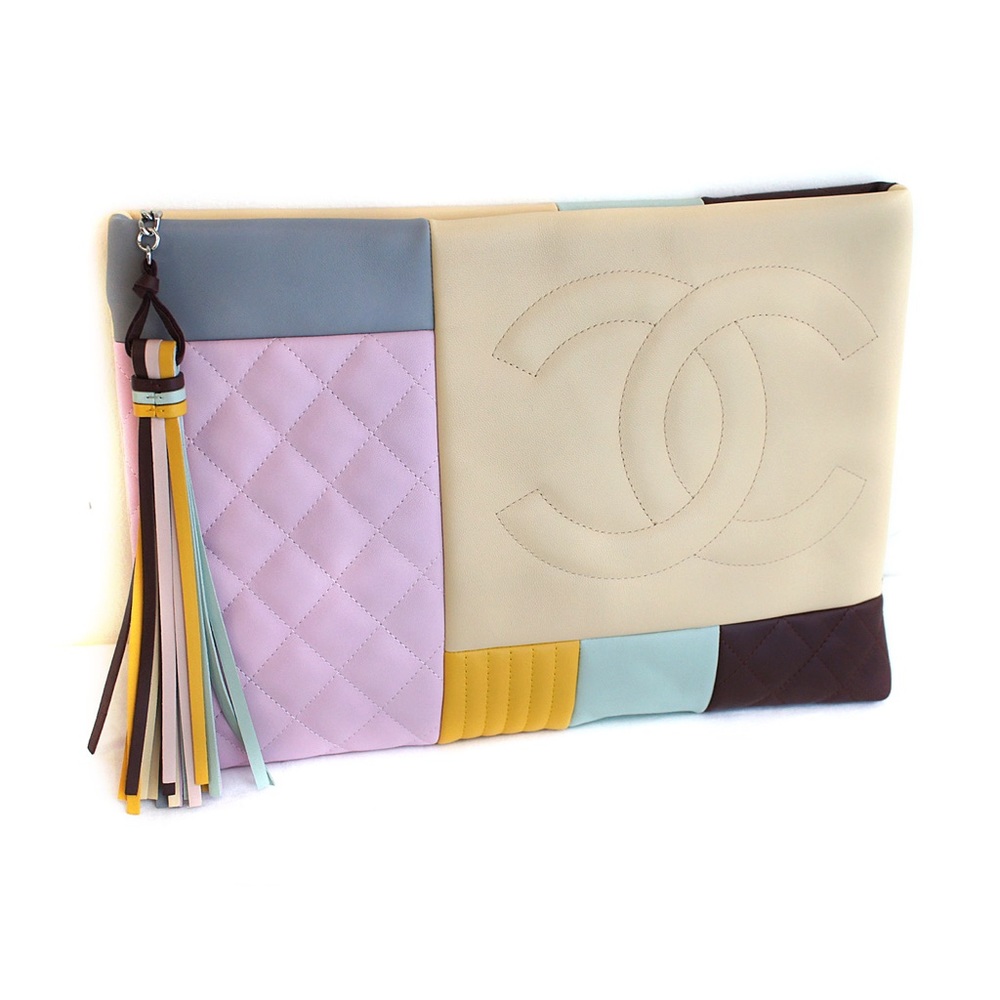 Chanel Multicolour Leather Clutch Bag